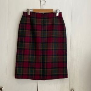VINTAGE Marks & Spencer St. Michael pure wool plaid pencil skirt M